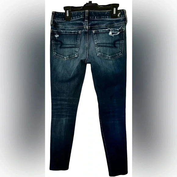 American Eagle Outfitters 360 super stretch distressed jeggings Sz 2 short #003 - Picture 3 of 4